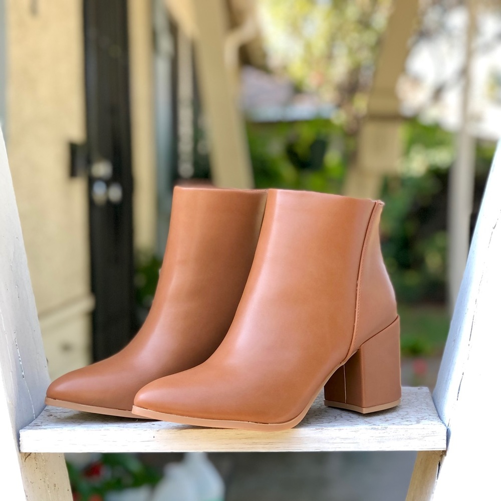 Maple Tan Vegan Leather Ankle Boots - Picture 7 of 9